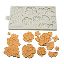 Load image into Gallery viewer, Flowers Shape Silicone Mold Fondant Cake Decorating Tools Chocolate Cupcake Baking Cookies Mold Roses Collection Fondant Mold-Rose Flower And Leaves Shapes Silicone Mold
