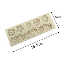 Load image into Gallery viewer, Flowers Silicone Mold Cake Circumference Flower Bunch Mold Soft Candy Mould Rose Beautiful Daisy Rose Leaf And Mini Flowers Candy Silicone Eco Friendly Mold
