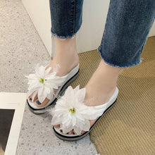 Load image into Gallery viewer, Flowers Slippers Summer Flip Flops Womans Platform Shoes Slide Heel Thick Beach Shower Slippers Quick Drying Pool Slides Beach Sandals Open Toe Indoor House Slippers
