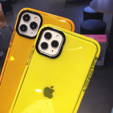 Load image into Gallery viewer, Fluorescent Color Shockproof Phone Case For iPhone 13 Pro Max 12 Mini 11 Transparent Soft Silicone Cover Transparent Case Glow In Dark Phone Case Luxury Square Case Cover For iPhone
