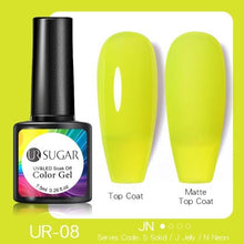 Load image into Gallery viewer, Fluorescent Gel Nail Polish Yellow Green High Quality Colors UV Strong Matte Effect Luxury Design For Girls and Women
