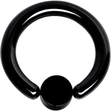 Load image into Gallery viewer, 10G 1/2 Clear Gem 5mm Disc Black BCR Captive Ring
