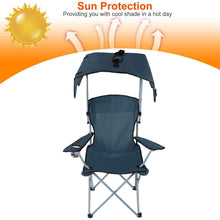 Load image into Gallery viewer, Foldable Beach Canopy Chair Sun Protection with Cup Holder
