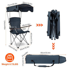 Load image into Gallery viewer, Foldable Beach Canopy Chair Sun Protection with Cup Holder
