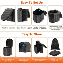 Load image into Gallery viewer, Foldable Emergency Toilet Portable Porta Potty
