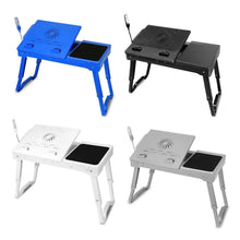 Load image into Gallery viewer, Foldable Laptop Table Bed Notebook Desk with Cooling Fan Mouse Board
