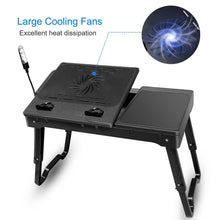 Load image into Gallery viewer, Foldable Laptop Table Bed Notebook Desk with Cooling Fan Mouse Board
