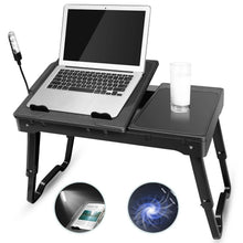 Load image into Gallery viewer, Foldable Laptop Table Bed Notebook Desk with Cooling Fan Mouse Board
