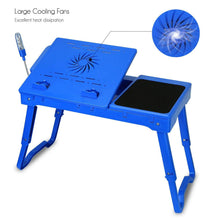 Load image into Gallery viewer, Foldable Laptop Table Bed Notebook Desk with Cooling Fan Mouse Board

