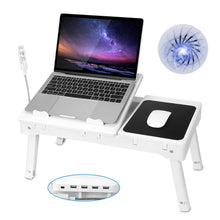 Load image into Gallery viewer, Foldable Laptop Table Bed Notebook Desk with Cooling Fan Mouse Board
