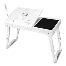 Load image into Gallery viewer, Foldable Laptop Table Bed Notebook Desk with Cooling Fan Mouse Board

