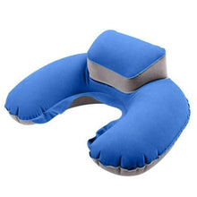 Load image into Gallery viewer, Foldable U-shaped Neck Support Pillow Inflatable Cushion Memory Foam Travel Pillow Neck Super Soft Pillows Air Plane Inflatable Neck Pillow Travel Pillow Ultralight Air Pillow with Comfortable Headrest Neck Support for Car
