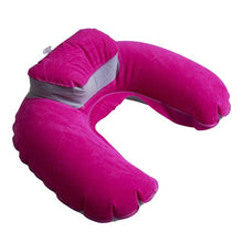 Load image into Gallery viewer, Foldable U-shaped Neck Support Pillow Inflatable Cushion Memory Foam Travel Pillow Neck Super Soft Pillows Air Plane Inflatable Neck Pillow Travel Pillow Ultralight Air Pillow with Comfortable Headrest Neck Support for Car
