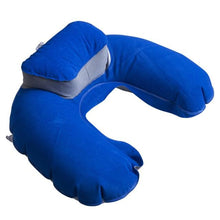 Load image into Gallery viewer, Foldable U-shaped Neck Support Pillow Inflatable Cushion Memory Foam Travel Pillow Neck Super Soft Pillows Air Plane Inflatable Neck Pillow Travel Pillow Ultralight Air Pillow with Comfortable Headrest Neck Support for Car
