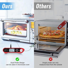 Load image into Gallery viewer, Food Kitchen Digital Meat BBQ Thermometer Dual Probe Design Waterproof Cooking Tools Instant Read Food Thermometer with Alarm and Calibration Function Waterproof Cooking Thermometer for Grilling Baking BBQ Candy Milk

