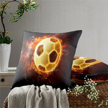 Load image into Gallery viewer, Football Pillow Case Decoration Sofa Cushion Pillow Case Throw Pillow Cover Cool Soccer Ball Art Amazing Football Fire Home Artwork Decor Pillow Case Decoration Car Pillow Case

