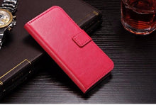 Load image into Gallery viewer, For iPhone X Case Cover for iPhone 8 7 6 6S Plus 5 5S 5SE Luxury PU Leather Flip Wallet Phone Cases Black Simple Card Holder With Magnetic Button Flip Leather Cover
