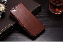 Load image into Gallery viewer, For iPhone X Case Cover for iPhone 8 7 6 6S Plus 5 5S 5SE Luxury PU Leather Flip Wallet Phone Cases Black Simple Card Holder With Magnetic Button Flip Leather Cover
