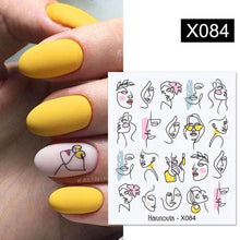 Load image into Gallery viewer, French Line Nail Water Decal Flower Marble Leaf Girl Stickers on Nails Water Ink Transfer Slider Nail Stickers Decor Kids Nails Art Decoration Nail Strips Shiny French Tip Guides Stickers French Nail Stickers Form Fringe Guides
