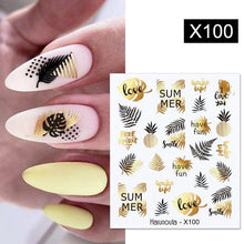 Load image into Gallery viewer, French Line Nail Water Decal Flower Marble Leaf Girl Stickers on Nails Water Ink Transfer Slider Nail Stickers Decor Kids Nails Art Decoration Nail Strips Shiny French Tip Guides Stickers French Nail Stickers Form Fringe Guides
