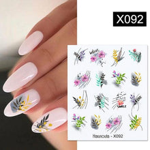 Load image into Gallery viewer, French Line Nail Water Decal Flower Marble Leaf Girl Stickers on Nails Water Ink Transfer Slider Nail Stickers Decor Kids Nails Art Decoration Nail Strips Shiny French Tip Guides Stickers French Nail Stickers Form Fringe Guides
