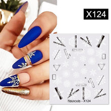 Load image into Gallery viewer, French Line Nail Water Decal Flower Marble Leaf Girl Stickers on Nails Water Ink Transfer Slider Nail Stickers Decor Kids Nails Art Decoration Nail Strips Shiny French Tip Guides Stickers French Nail Stickers Form Fringe Guides
