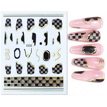Load image into Gallery viewer, French Rose Gold Striping Tape Nail Design Stripe Lines Geometry 3D Sticker for Nails Gel Polish Sticker Decals for Manicuring Decorations Manicure Stickers Decals Silver Strip Line Nail Decal Self-Adhesive 3D Wave Decal Decoration Metallic Curve Design
