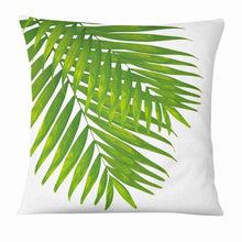 Load image into Gallery viewer, Fresh Green Leaves Digital Printed Pillowcase Home Pillow Decoration Tropical Green Leaves Throw Pillow Cover With Geometric Background Home Decorative Square Cushion Covers Cotton Linen Home Decor 45x45CM
