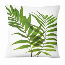 Load image into Gallery viewer, Fresh Green Leaves Digital Printed Pillowcase Home Pillow Decoration Tropical Green Leaves Throw Pillow Cover With Geometric Background Home Decorative Square Cushion Covers Cotton Linen Home Decor 45x45CM

