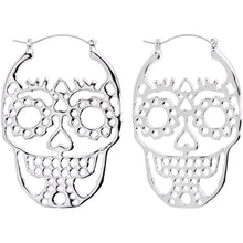 Load image into Gallery viewer, Sugar Skull Cutout Tunnel Plug Earrings
