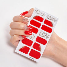 Load image into Gallery viewer, Full Cover Nail Stickers Nail Polish Nail Decoration Nails Sticker Designer Self Adhesive Nail Sticker Creative Nail Art Sticker Sticker Nail Decorations Accessories Metal Curve Stripe Lines Design Letter Nail Sticker Adhesive Decoration Template
