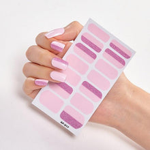 Load image into Gallery viewer, Full Cover Nail Stickers Nail Polish Nail Decoration Nails Sticker Designer Self Adhesive Nail Sticker Creative Nail Art Sticker Sticker Nail Decorations Accessories Metal Curve Stripe Lines Design Letter Nail Sticker Adhesive Decoration Template
