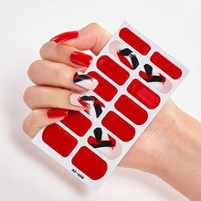 Load image into Gallery viewer, Full Cover Nail Stickers Nail Polish Nail Decoration Nails Sticker Designer Self Adhesive Nail Sticker Creative Nail Art Sticker Sticker Nail Decorations Accessories Metal Curve Stripe Lines Design Letter Nail Sticker Adhesive Decoration Template
