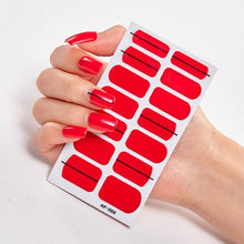 Load image into Gallery viewer, Full Cover Nail Stickers Nail Polish Nail Decoration Nails Sticker Designer Self Adhesive Nail Sticker Creative Nail Art Sticker Sticker Nail Decorations Accessories Metal Curve Stripe Lines Design Letter Nail Sticker Adhesive Decoration Template
