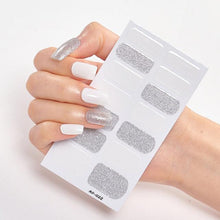 Load image into Gallery viewer, Full Cover Nail Stickers Nail Polish Nail Decoration Nails Sticker Designer Self Adhesive Nail Sticker Creative Nail Art Sticker Sticker Nail Decorations Accessories Metal Curve Stripe Lines Design Letter Nail Sticker Adhesive Decoration Template
