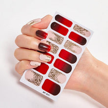 Load image into Gallery viewer, Full Cover Nail Stickers Nail Polish Nail Decoration Nails Sticker Designer Self Adhesive Nail Sticker Creative Nail Art Sticker Sticker Nail Decorations Accessories Metal Curve Stripe Lines Design Letter Nail Sticker Adhesive Decoration Template
