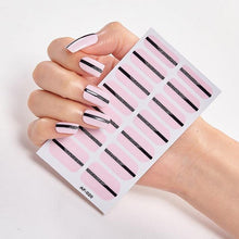 Load image into Gallery viewer, Full Cover Nail Stickers Nail Polish Nail Decoration Nails Sticker Designer Self Adhesive Nail Sticker Creative Nail Art Sticker Sticker Nail Decorations Accessories Metal Curve Stripe Lines Design Letter Nail Sticker Adhesive Decoration Template
