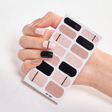Load image into Gallery viewer, Full Cover Nail Stickers Nail Polish Nail Decoration Nails Sticker Designer Self Adhesive Nail Sticker Creative Nail Art Sticker Sticker Nail Decorations Accessories Metal Curve Stripe Lines Design Letter Nail Sticker Adhesive Decoration Template
