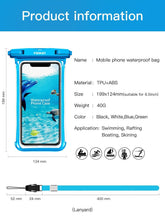 Load image into Gallery viewer, Full Display Waterproof Case for Phone Transparent Snow Underwater Swim Pouch Mobile Covers Design Waterproof Case For Swimming Compatible For iPhone Lightweight Smartphone Case
