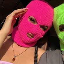 Load image into Gallery viewer, Full Face Cover Ski Mask Hat 3 Holes Balaclava Army Tactical CS Windproof Knit Beanies Bonnet Winter Warm Unisex Caps Neck Gaiter, Winter Balaclava Warm Knit Beanie for Outdoor Sports Outdoor Full Face Cover Thermal Ski Mask One Size
