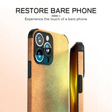 Load image into Gallery viewer, Full Leather Case For iPhone Leather Super Slim Leather Wrapped Phone Case For iPhone 13 11 12 Pro Max Mini X XR XS Max Elegant Purple Soft  Silicone Shockproof Cover
