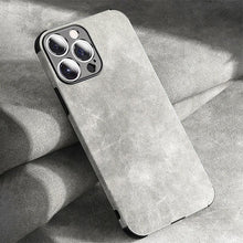 Load image into Gallery viewer, Full Leather Case For iPhone Leather Super Slim Leather Wrapped Phone Case For iPhone 13 11 12 Pro Max Mini X XR XS Max Elegant Purple Soft  Silicone Shockproof Cover
