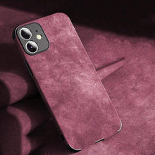 Load image into Gallery viewer, Full Leather Case For iPhone Leather Super Slim Leather Wrapped Phone Case For iPhone 13 11 12 Pro Max Mini X XR XS Max Elegant Purple Soft  Silicone Shockproof Cover
