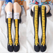 Load image into Gallery viewer, Funny Chicken Long Socks Fashion Cotton Funny 3D Unisex Over Knee High Socks Halloween Christmas Cartoon Gift Socks Fun Thigh Highs Chicken Legs Socks For Men And Women
