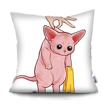 Load image into Gallery viewer, Funny Cute Cat Plush Cushion Pillow Covers Cat Pillow Cases Animal Kitty Pillowcase Cotton Linen Cushion Cover For Couch Cover Pillows Cases For Sofa Home Decoration Pillowcase Polyester Throw Pillow Case 45x45CM
