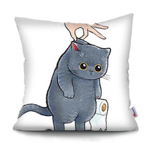 Load image into Gallery viewer, Funny Cute Cat Plush Cushion Pillow Covers Cat Pillow Cases Animal Kitty Pillowcase Cotton Linen Cushion Cover For Couch Cover Pillows Cases For Sofa Home Decoration Pillowcase Polyester Throw Pillow Case 45x45CM
