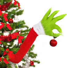 Load image into Gallery viewer, Furry Green Monster Elf Arms Hand for Christmas Tree Ornaments
