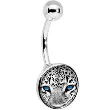 Load image into Gallery viewer, Black White Leopard Eyes Belly Ring
