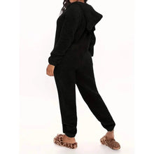 Load image into Gallery viewer, Fuzzy Hooded Pajama Jumpsuit For Music Festival, Long Sleeve Zipper Lingerie &amp; Sleepwear
