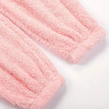 Load image into Gallery viewer, Fuzzy Hooded Pajama Jumpsuit For Music Festival, Long Sleeve Zipper Lingerie &amp; Sleepwear
